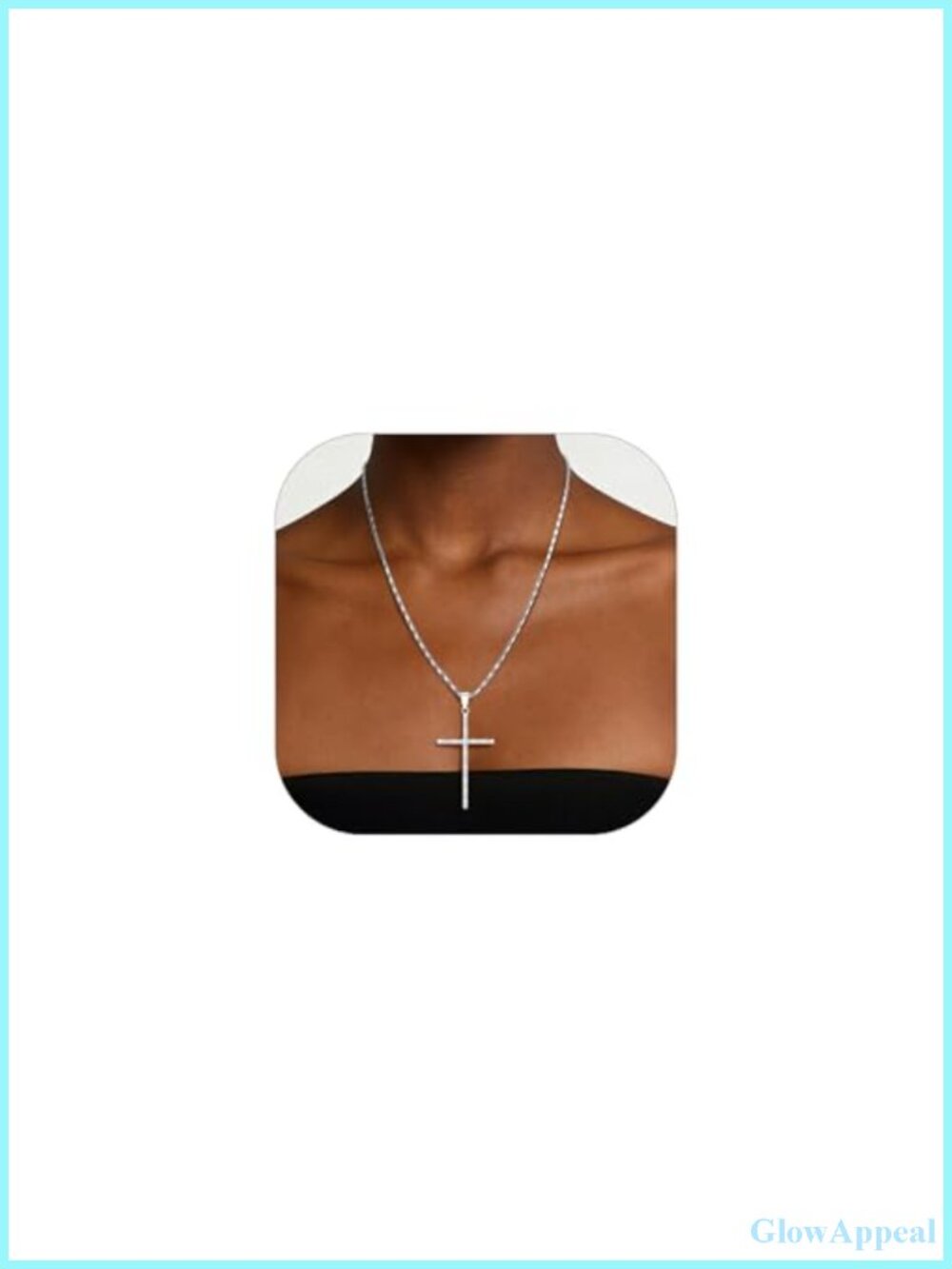 Large Cross Necklace for Women with Cubic Zirconia 20-22 Inches